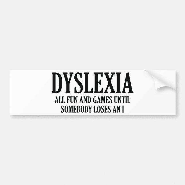 Autocollant De Voiture Dyslexie (Devant)