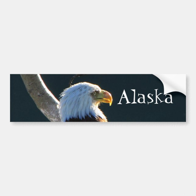 Autocollant De Voiture Eagle à l'attention ; L'Alaska (Devant)