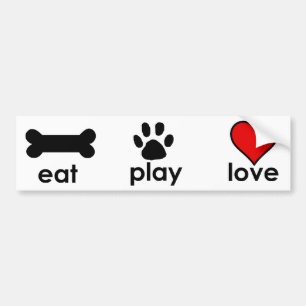 Autocollant De Voiture Eat.Play.Love.