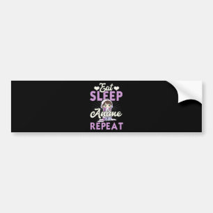 Autocollant De Voiture Eat Sleep Anime Repeat Japanese Manga Lover
