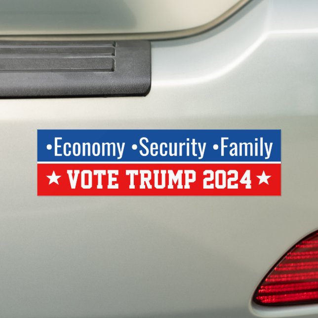 Autocollant De Voiture Economie Sécurité Famille Pro Donald Trump 2024 (En voiture)
