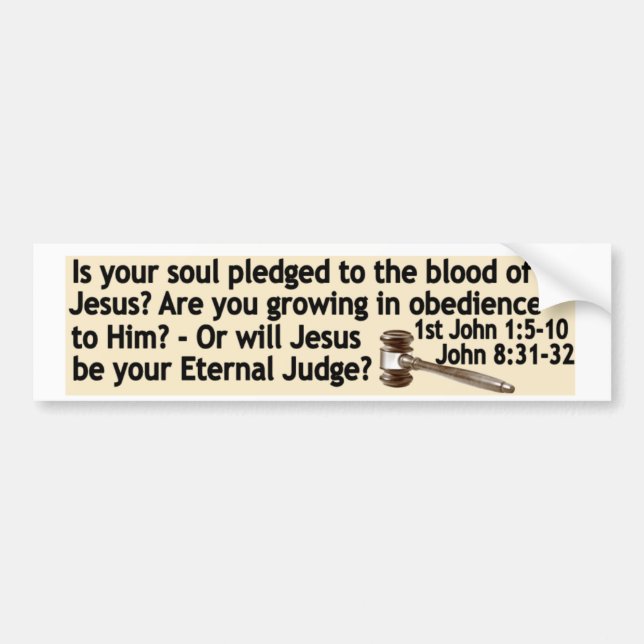Autocollant De Voiture Économisé par Jésus ou il sera votre juge (Devant)