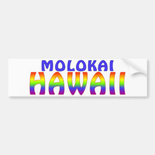 Autocollant De Voiture Écriture d'arc-en-ciel de Molokai Hawaï