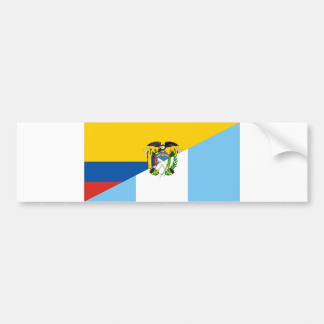 Autocollant De Voiture Ecuador Guatemala half flag country symbol (Devant)