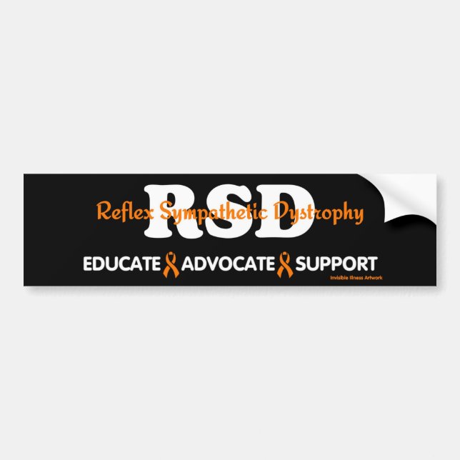 AUTOCOLLANT DE VOITURE ÉDUQUER DÉFENDRE SOUTENIR...RSD/CRPS (Devant)