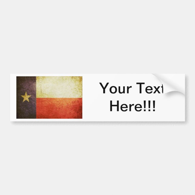 Autocollant De Voiture Effet de grunge de drapeau du Texas (Devant)