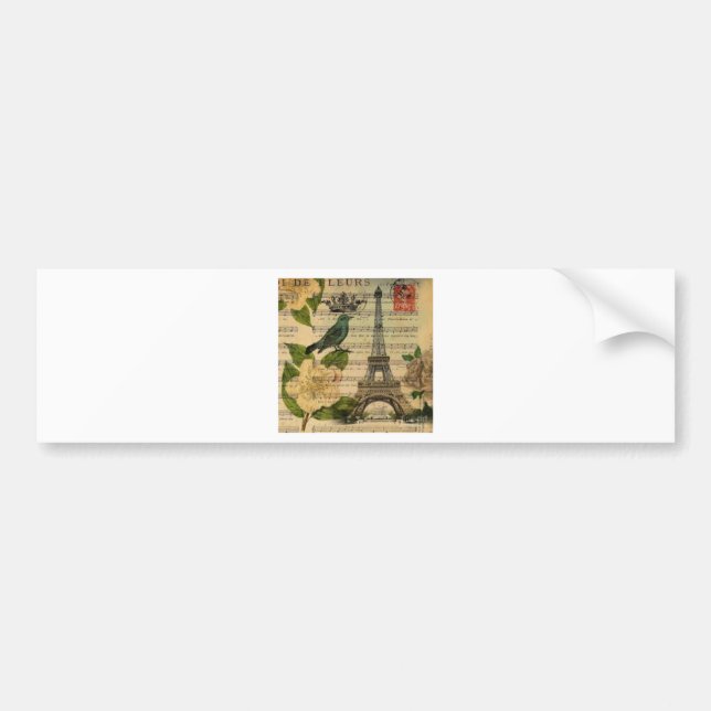 Autocollant De Voiture Eiffel Tower vintage Paris (Devant)