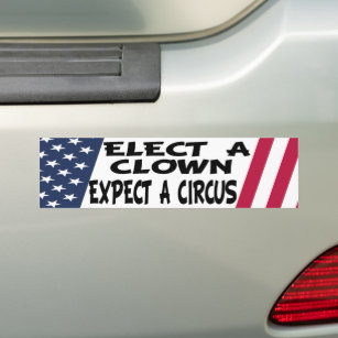 Autocollant De Voiture Elect A Clown Attendez Un Cirque anti-Trump