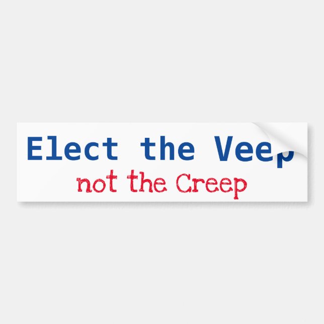 Autocollant De Voiture Elect the Veep - Kamala - Not the Creep, Trump (Devant)