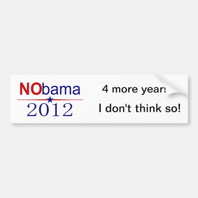 Autocollant De Voiture Élection 2012 de NObama (Devant)