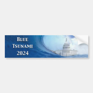 Autocollant De Voiture Élection du tsunami bleu 2024