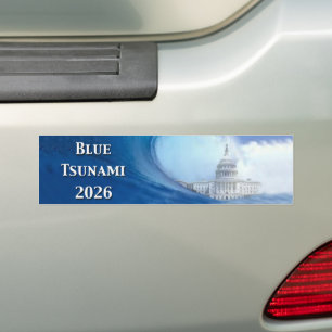 Autocollant De Voiture Élection Tsunami Bleu 2026
