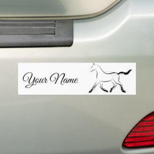 Autocollant De Voiture Élégant cheval en couleur noire