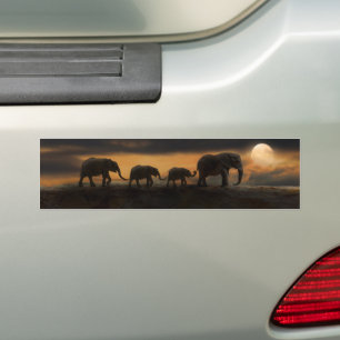 AUTOCOLLANT DE VOITURE ÉLÉPHANTS ÉLÉPHANTS BULLETIERS