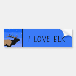 Autocollant De Voiture Elk bouillonnant en hiver - Art original de la fau