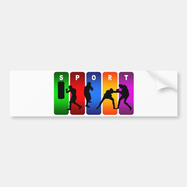 Autocollant De Voiture Emblème multicolore de boxe (Devant)