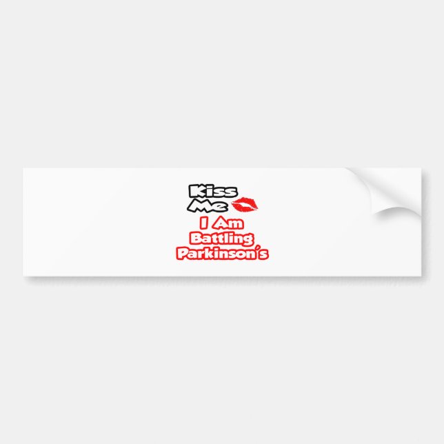 Autocollant De Voiture Embrasse-moi...Je lutte contre Parkinson (Devant)