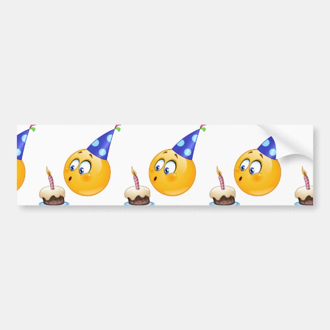Autocollant De Voiture emoji d'anniversaire (Devant)