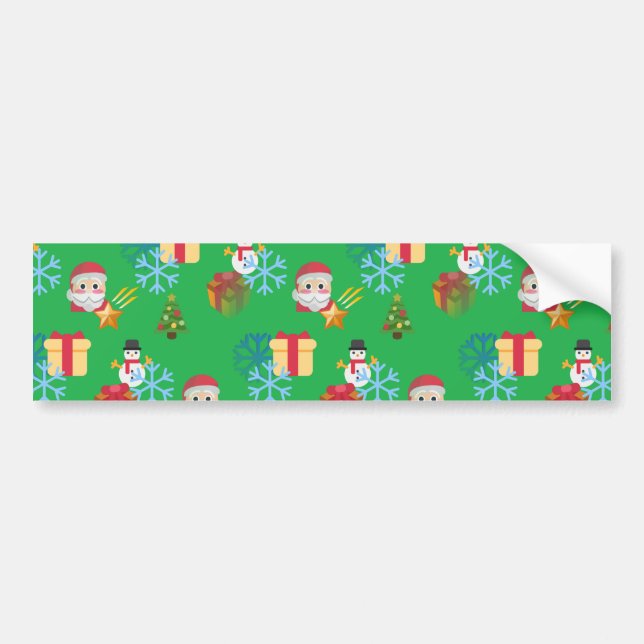 Autocollant De Voiture emoji de Noël vert (Devant)