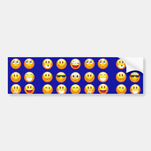 Autocollant De Voiture emojis bleu foncé