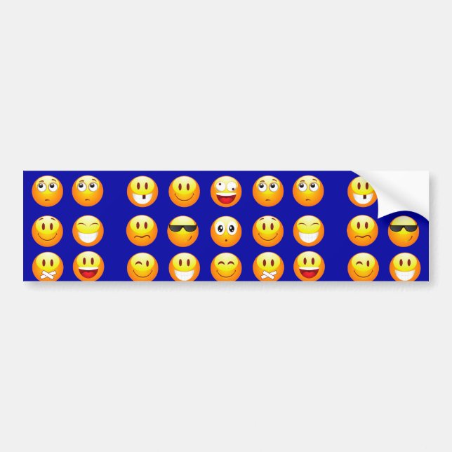 Autocollant De Voiture emojis bleu foncé (Devant)
