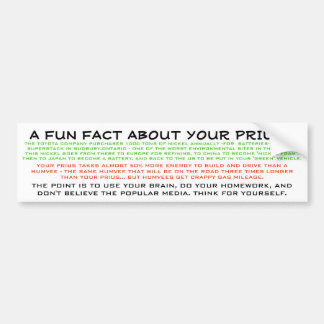 AUTOCOLLANT DE VOITURE EMPLOYEZ LE CERVEAU 1 - PRIUS