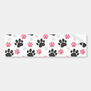 Autocollant De Voiture Empreinte de patte Black Pink pour propriétaire de