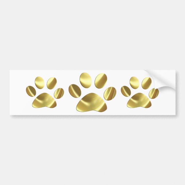 Autocollant De Voiture Empreinte de patte de chat d'or (Devant)
