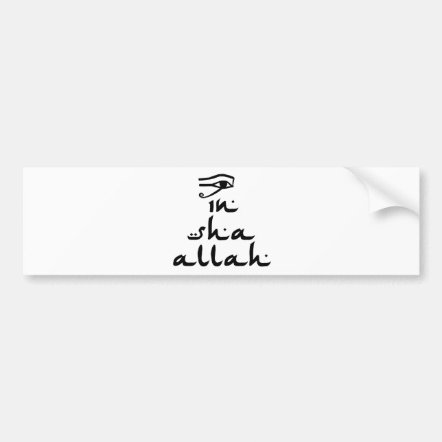 Autocollant De Voiture En Sha Allah (Devant)