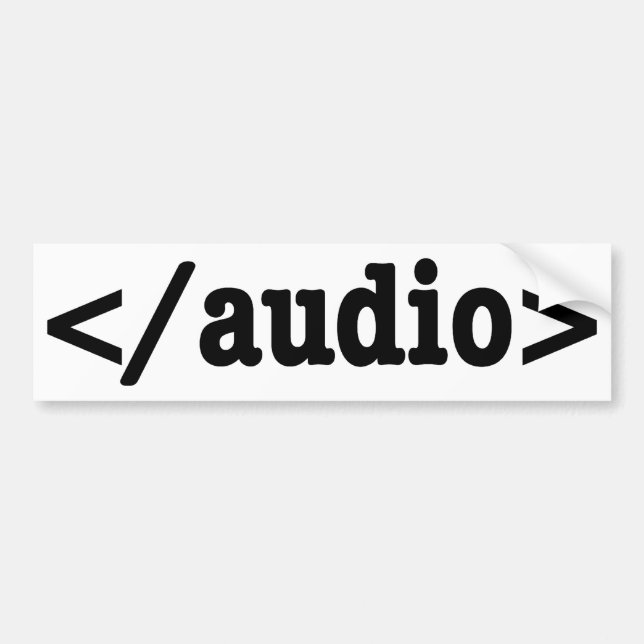 Autocollant De Voiture End Audio HTML5 Code (Devant)