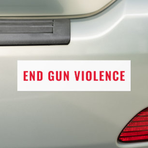 Autocollant De Voiture End Gun Violence minimalist text white and red