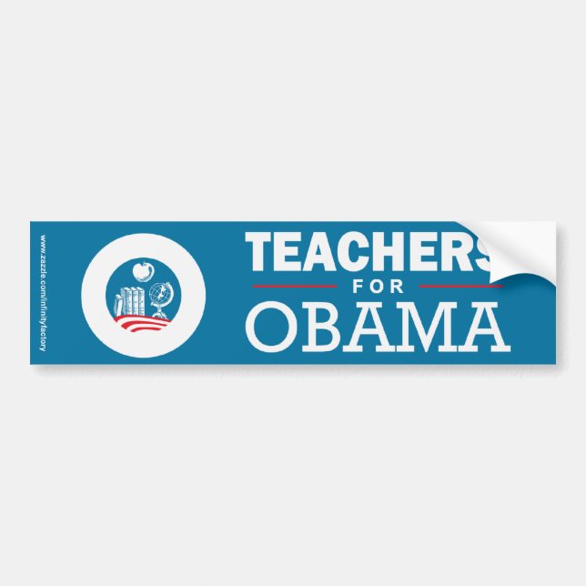 Autocollant De Voiture Enseignants pour Obama (Devant)