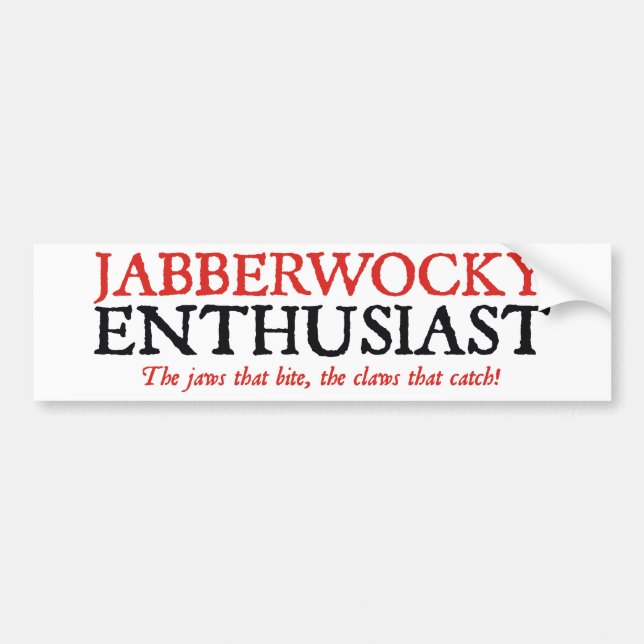 Autocollant De Voiture Enthousiaste de Jabberwocky (Devant)