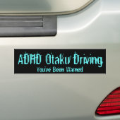 Autocollant De Voiture Entraînement de TDAH Otaku - vous avez été avertis (On Car)
