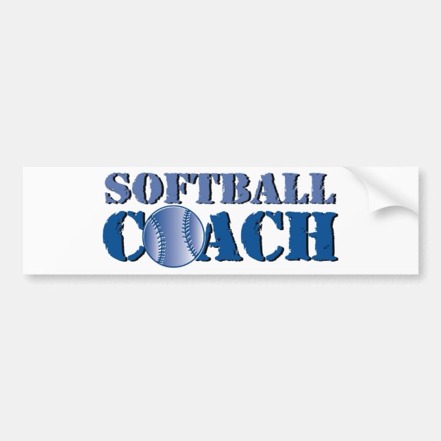 Autocollant De Voiture Entraîneur de softball (Devant)