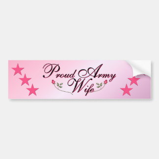 Autocollant De Voiture Épouse rose et fière d'armée