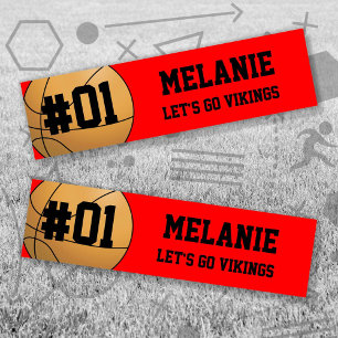 Autocollant De Voiture Équipe de basket-ball noir rouge