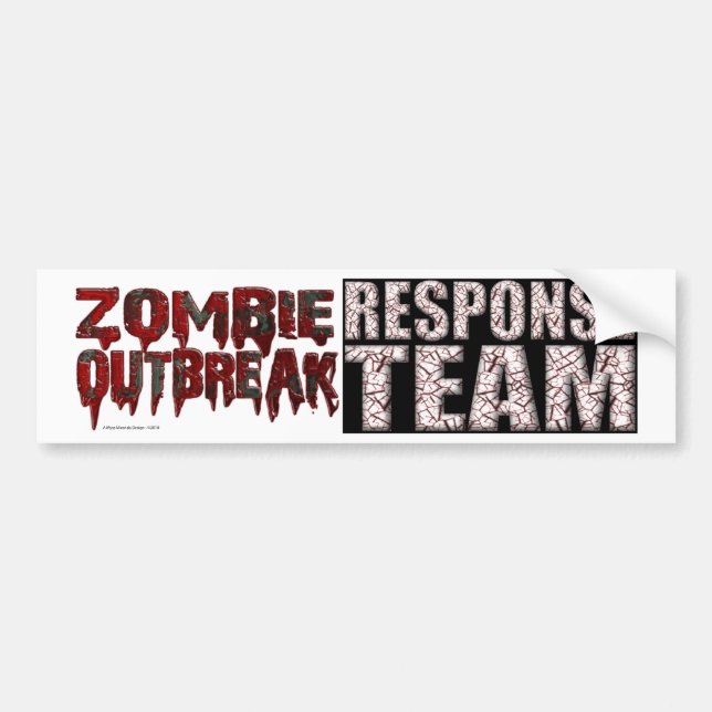 Autocollant De Voiture Équipe d'intervention en cas d'éclosion de zombie (Devant)