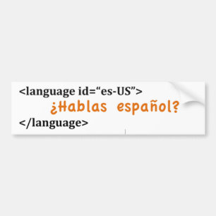 Autocollant De Voiture Español de Hablas de ¿ ?