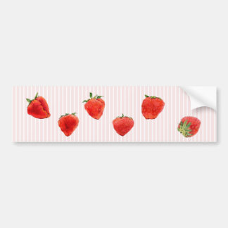 Autocollant De Voiture Étiquette à rayures roses des fraises