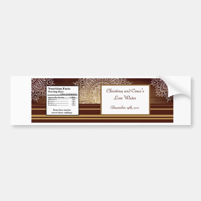 Autocollant De Voiture Étiquette bouteille d'eau Deep Marocain Brown (Devant)