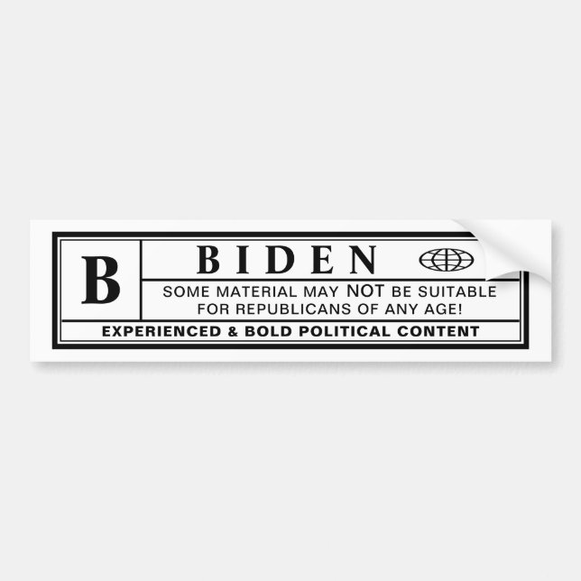 Autocollant De Voiture Étiquette d'avertissement Biden (Devant)
