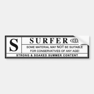 Autocollant De Voiture étiquette d'avertissement de surfeur