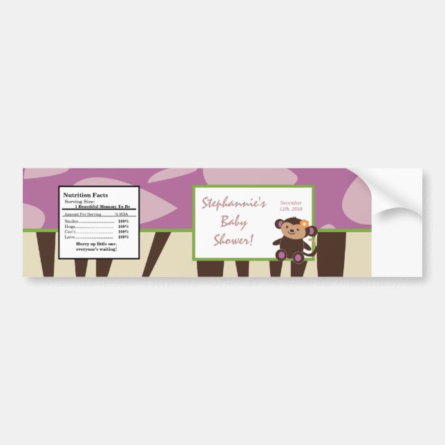 Autocollant De Voiture Étiquette de bouteille d'eau violet Jacana Baby sh (Devant)