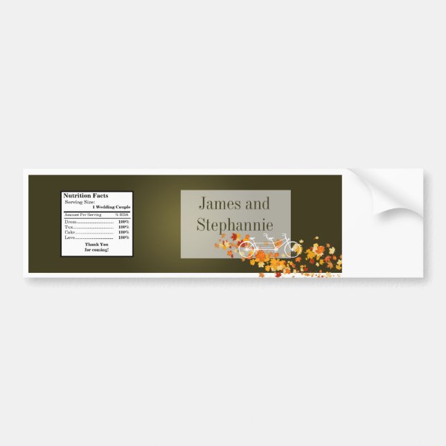 Autocollant De Voiture Étiquette de bouteille d'eau Whimsical Brown Doubl (Devant)