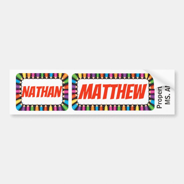 Autocollant De Voiture Étiquette nommée de Nathan et de Matthew avec la (Devant)