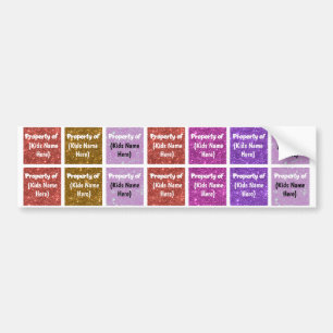 Autocollant De Voiture Étiquettes personnalisées avec le nom des enfants;