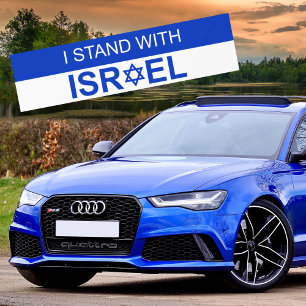 Autocollant De Voiture Étoile bleue de David, je me tiens avec Israël