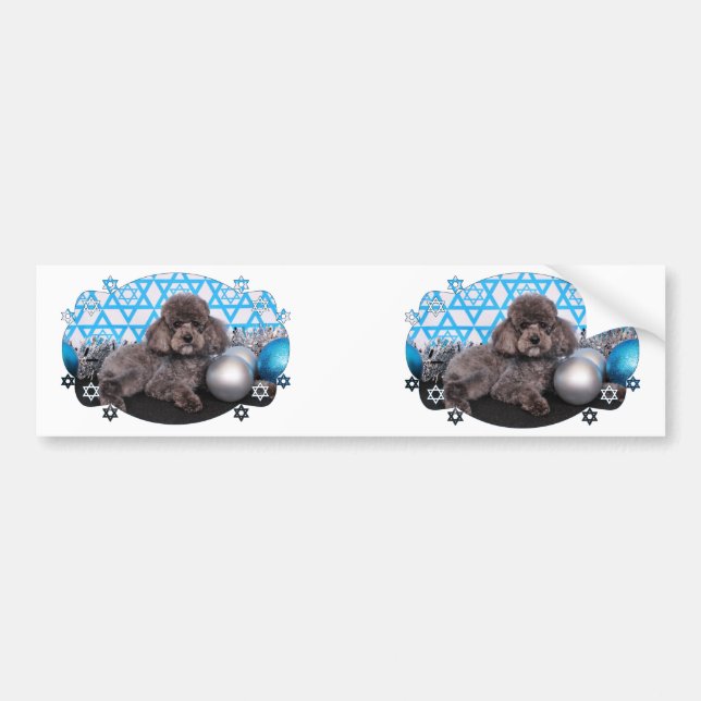 Autocollant De Voiture Étoile de David de Hanoukka - caniche - Murphy (Devant)
