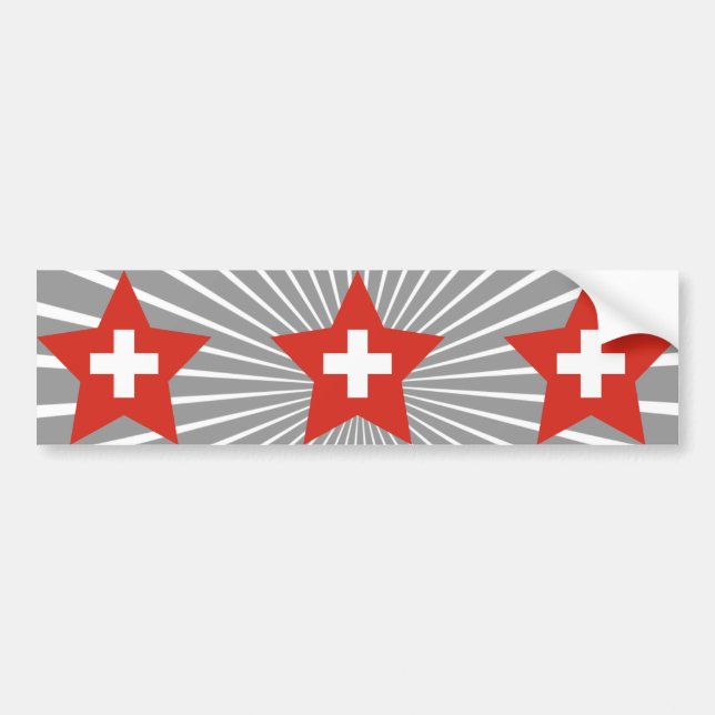 Autocollant De Voiture Étoile de la Suisse (Devant)